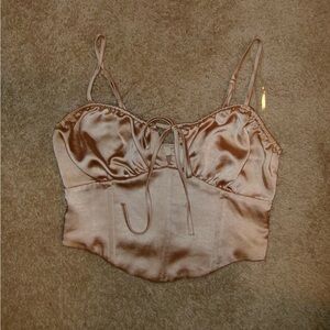 x-small champagne corset top from LA Hearts by Pacsun